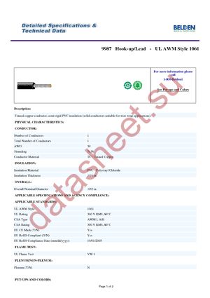 9987 007100 datasheet  